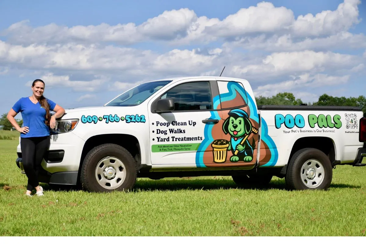 Poo Pals truck on a Brick Township street